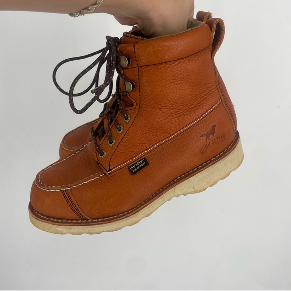 Red Wing Irish Setter Boots Womens 8.5 8 1/2 W Wide 860 Leather Brown Lace Up - Picture 1 of 9
